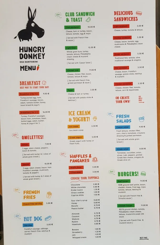 Menu_Hungry Donkey_Oia_image_1