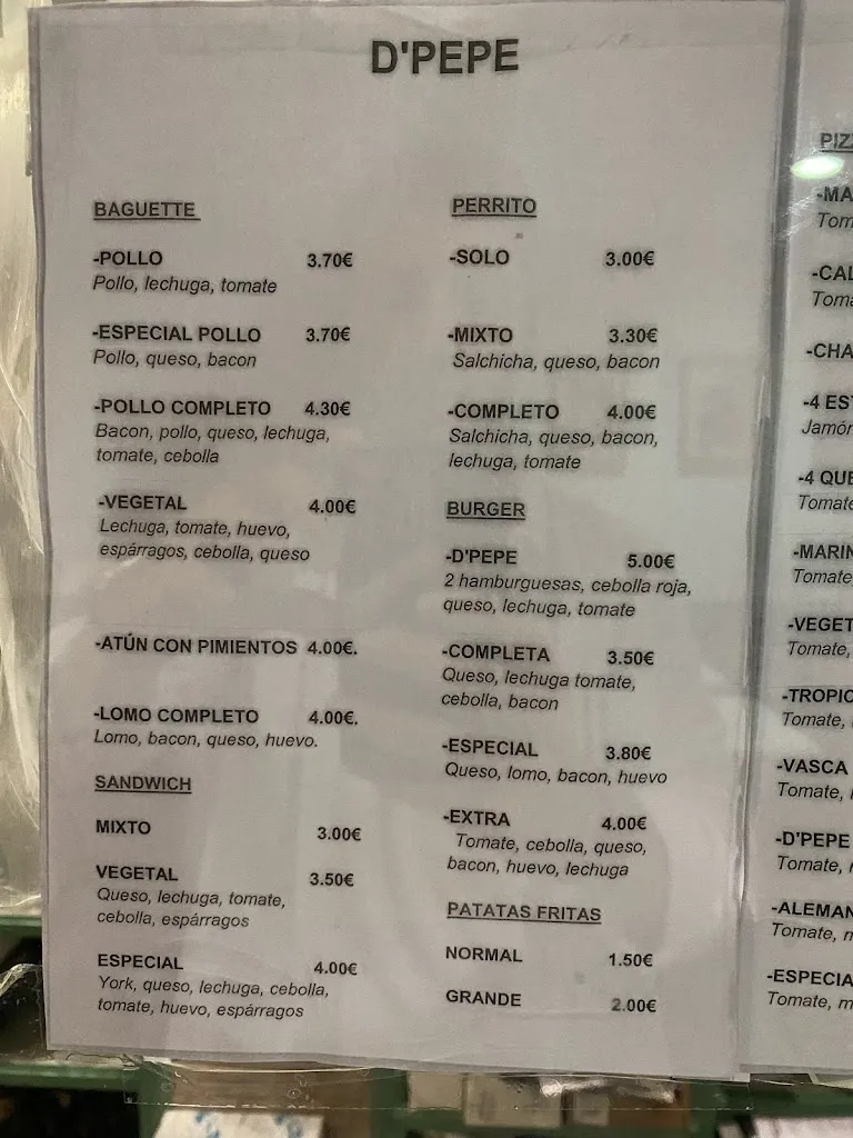 Pizzería D'Pepe restaurant in Ribadumia