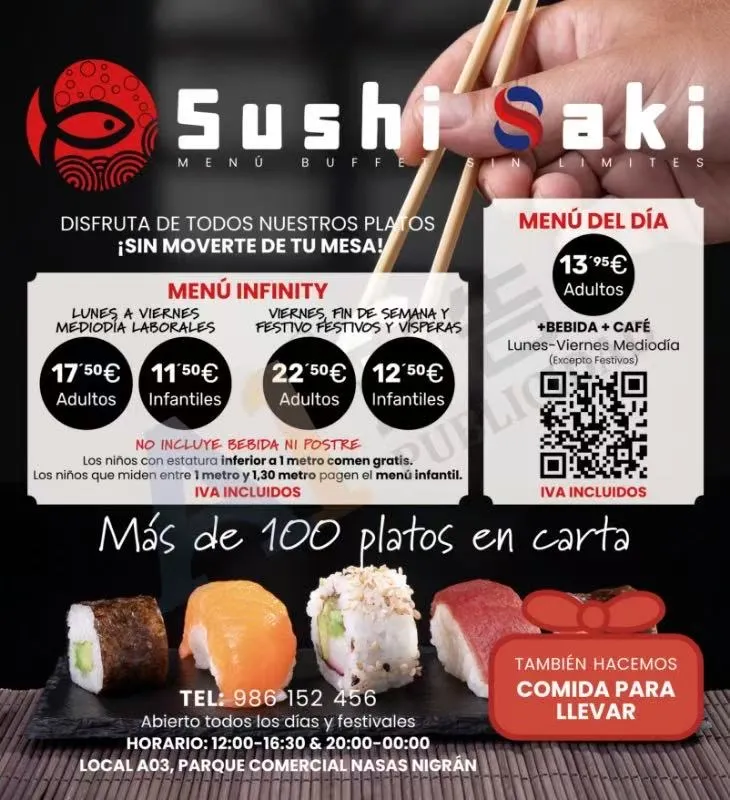 Menu_Restaurate Sushi Saki Buffet Cart_Nigrán_immagine_1