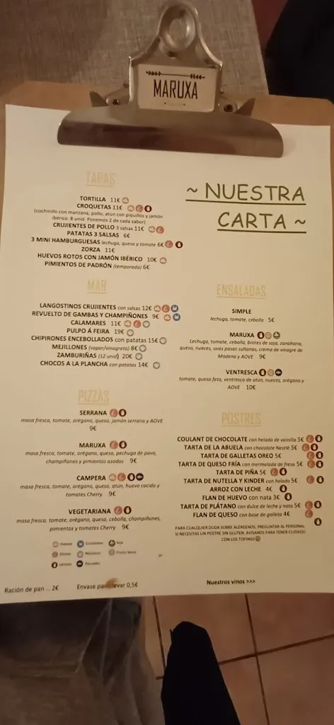 Menu_Taperia MARUXA_Nigrán_image_1