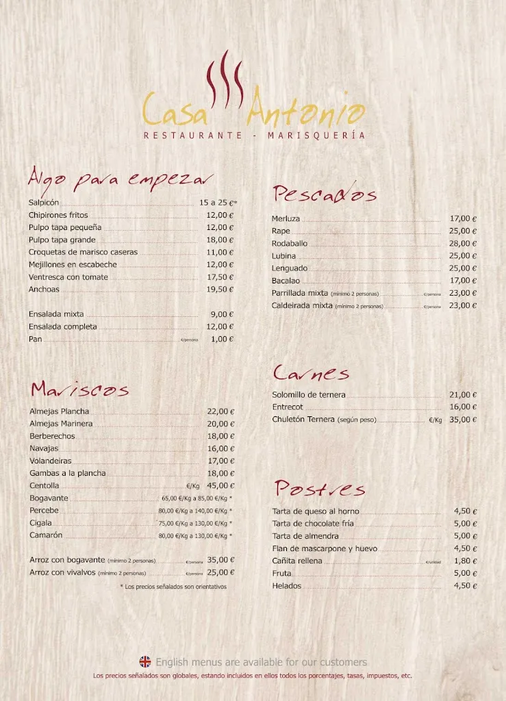 Menu_Restaurante Casa Antonio_Cabana de Bergantiños_immagine_1