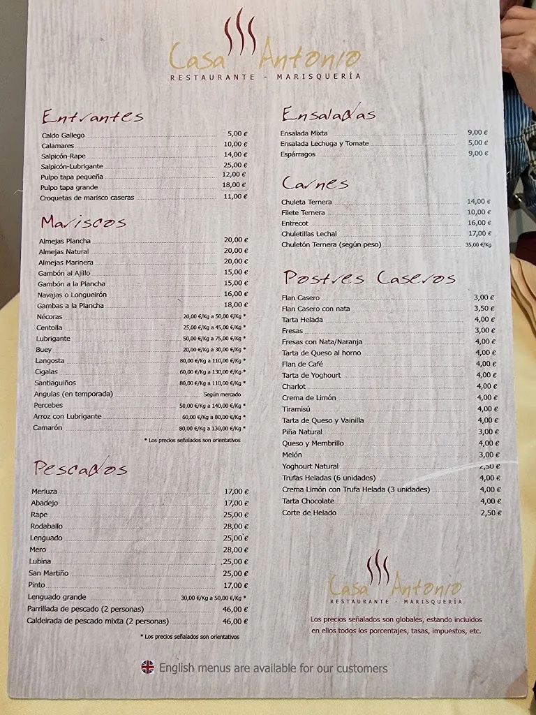 Menu_Restaurante Casa Antonio_Cabana de Bergantiños_immagine_2