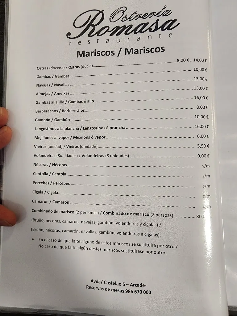 Menu_Ostreria Romasa_Soutomaior_immagine_2