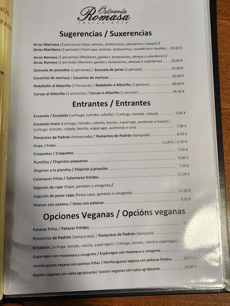 Menu_Ostreria Romasa_Soutomaior_immagine_4