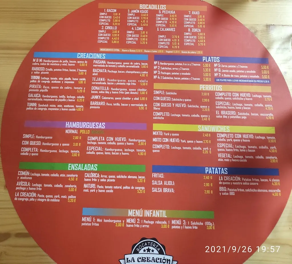 Menu_La Creación...Bocateria..cafeteria.._Soutomaior_image_4