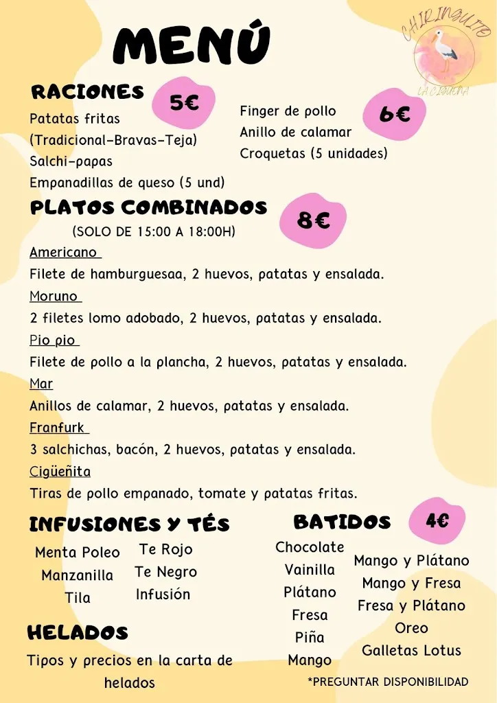 Menu_Chiringuito la Cigüeña_Aldearrubia_immagine_2