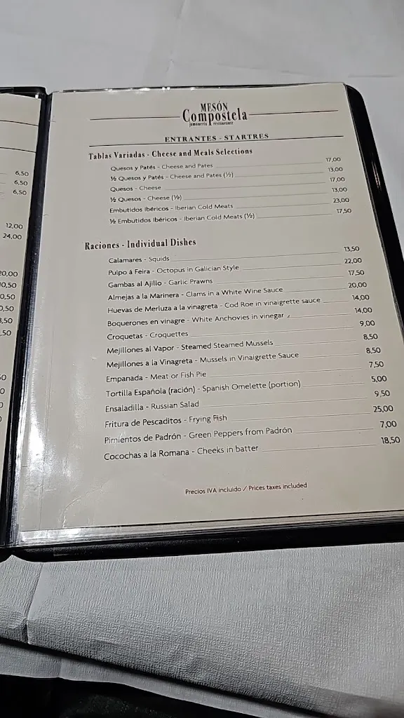 Menu_Mesón Compostela_Vigo_image_1