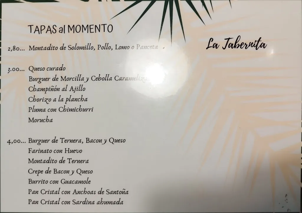Menu_Bar La Tabernita_Arapiles_image_2
