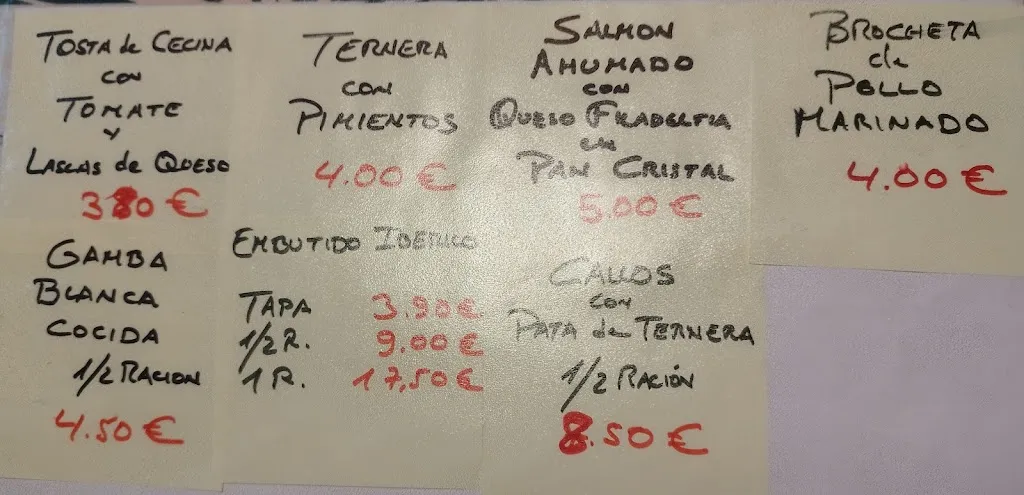 Menu_Bar La Tabernita_Arapiles_image_4