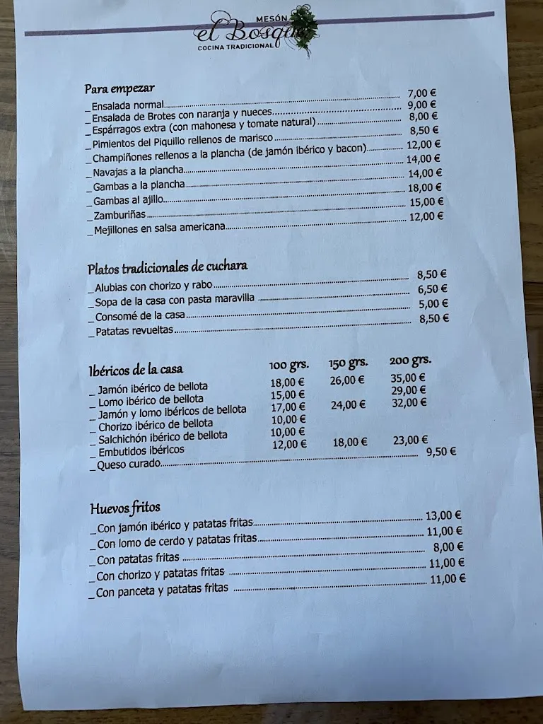 Menu_Mesón El Bosque_Béjar_image_4