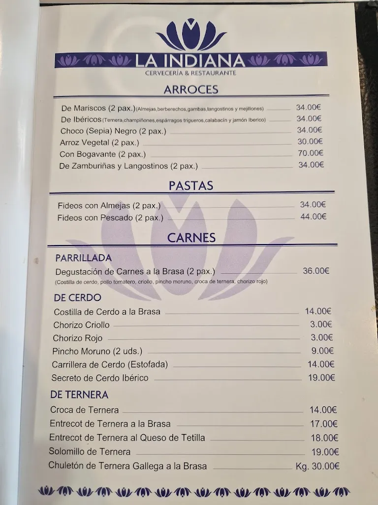 Menu_La Indiana_Sanxenxo_image_1