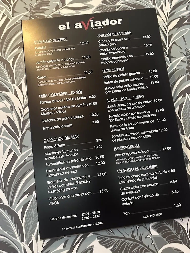 Menu_Bar El Aviador_Sanxenxo_image_1