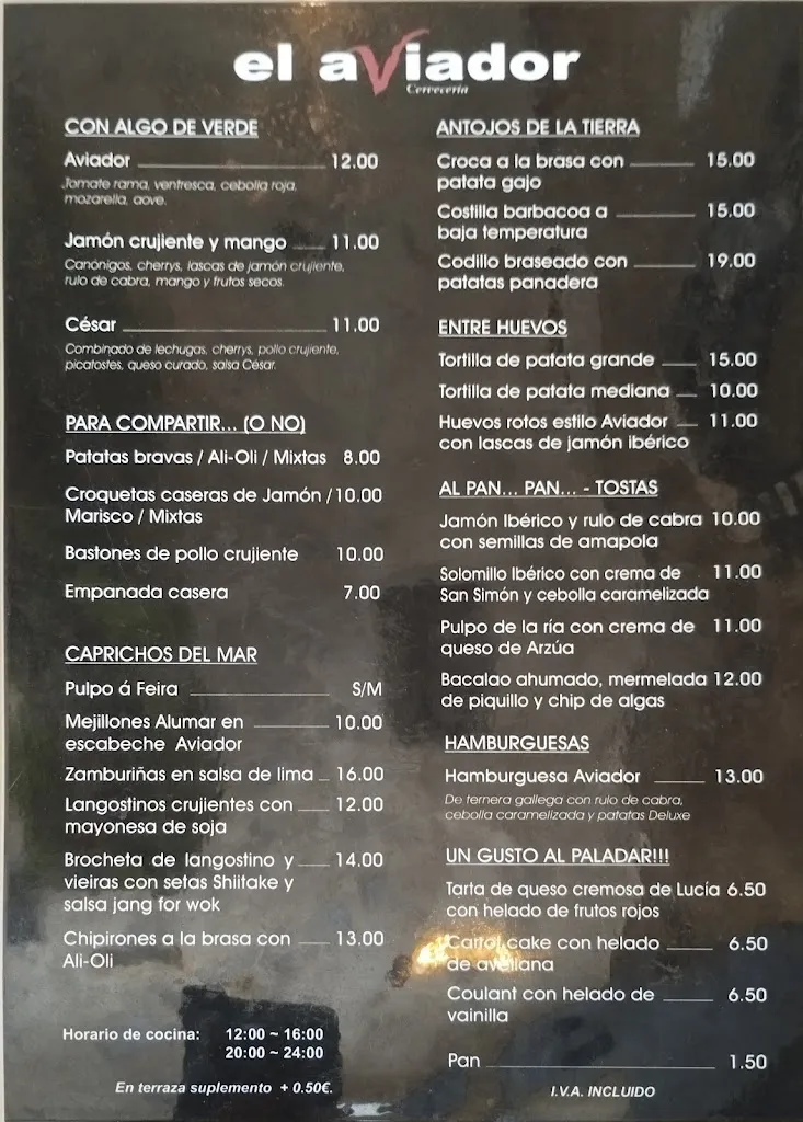 Menu_Bar El Aviador_Sanxenxo_image_2