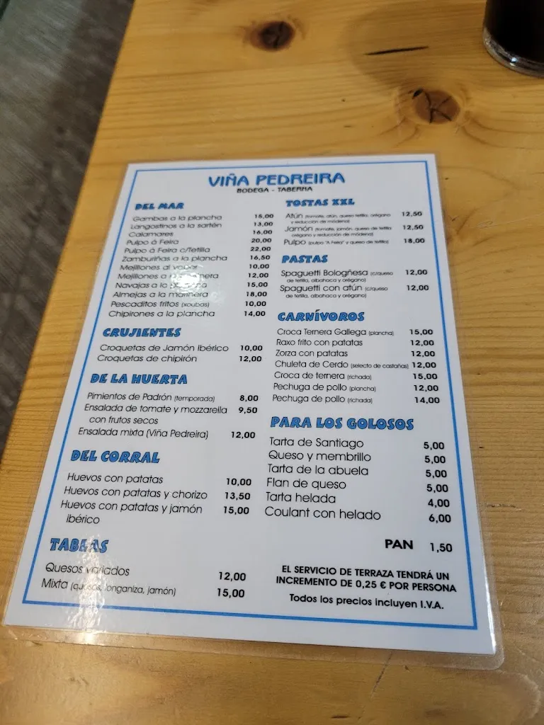 Menu_Bodega Viña Pedreira_Sanxenxo_image_1
