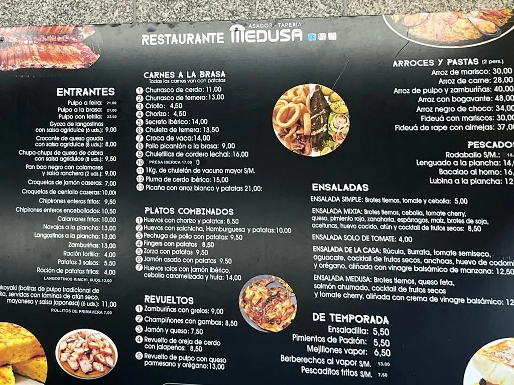 Menu_Asador restaurante medusa_Sanxenxo_immagine_1