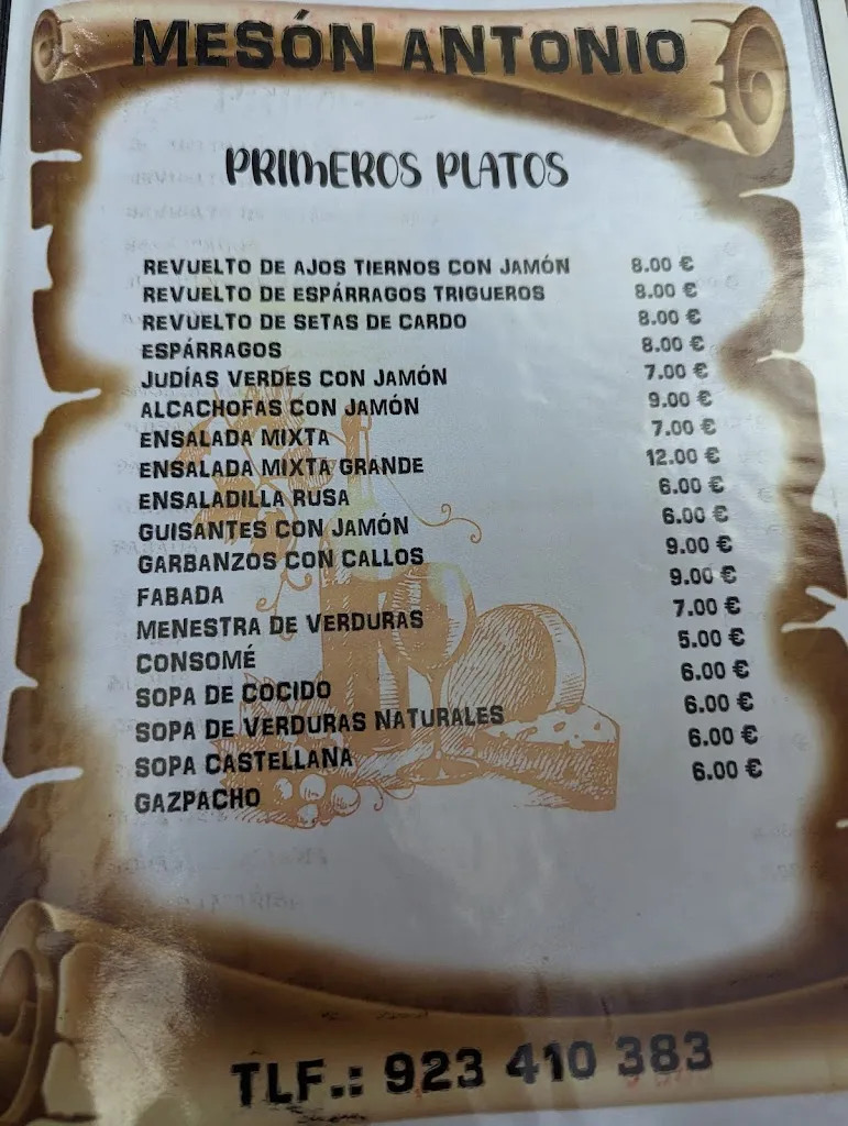 Menu_Mesón Antonio_Cabeza de Béjar La_image_1