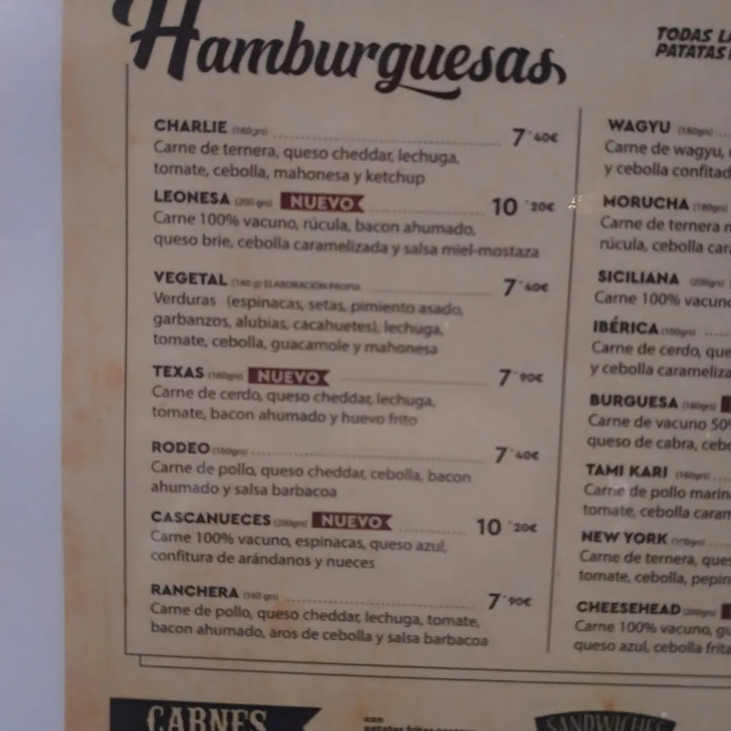 Menu_Charlie Comedy Burger Factory_Cabeza de Béjar La_image_1