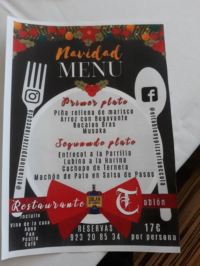 Menu_Bar restaurante El Tablón Salamanca_Carbajosa de la Sagrada_image_4