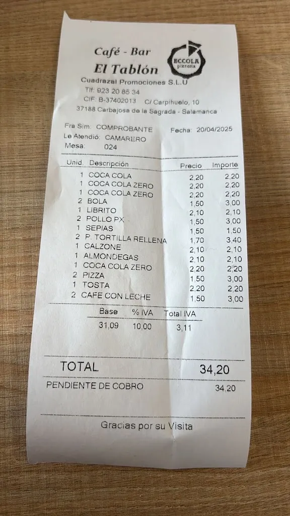 Victor Martin_Bar restaurante El Tablón Salamanca_Carbajosa de la Sagrada_review