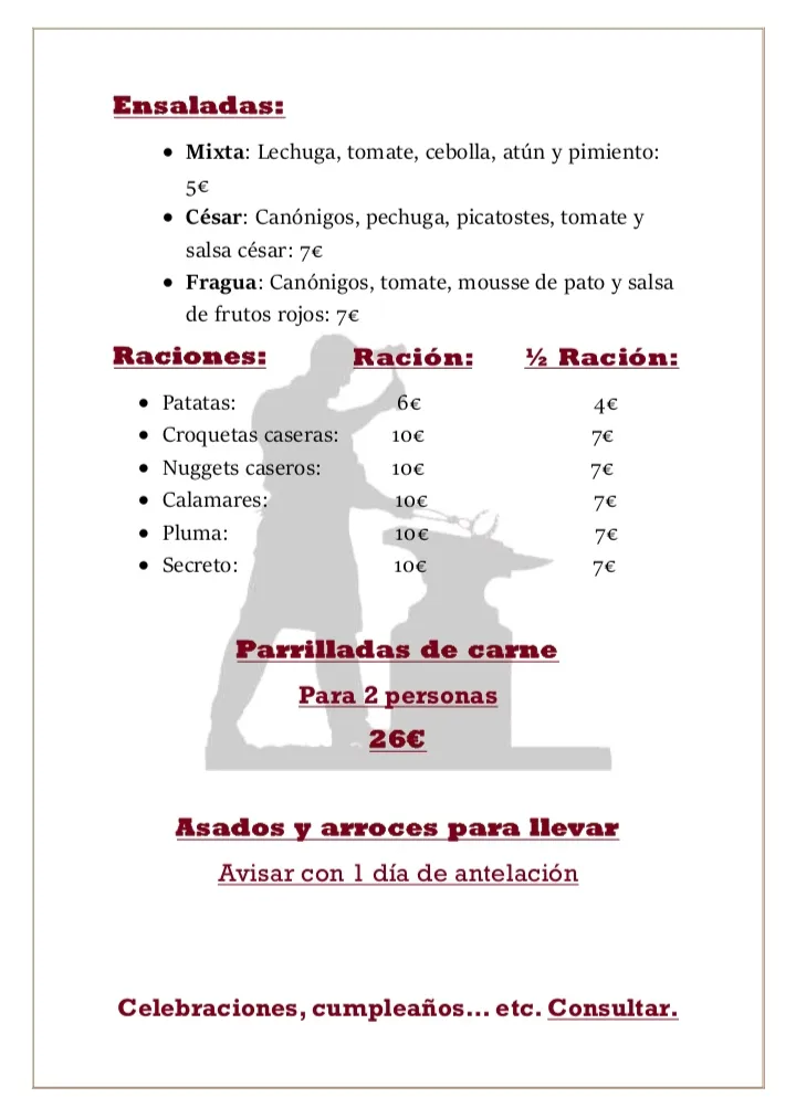 Menu_Mesón La fragua de Elías_Carbajosa de la Sagrada_image_1