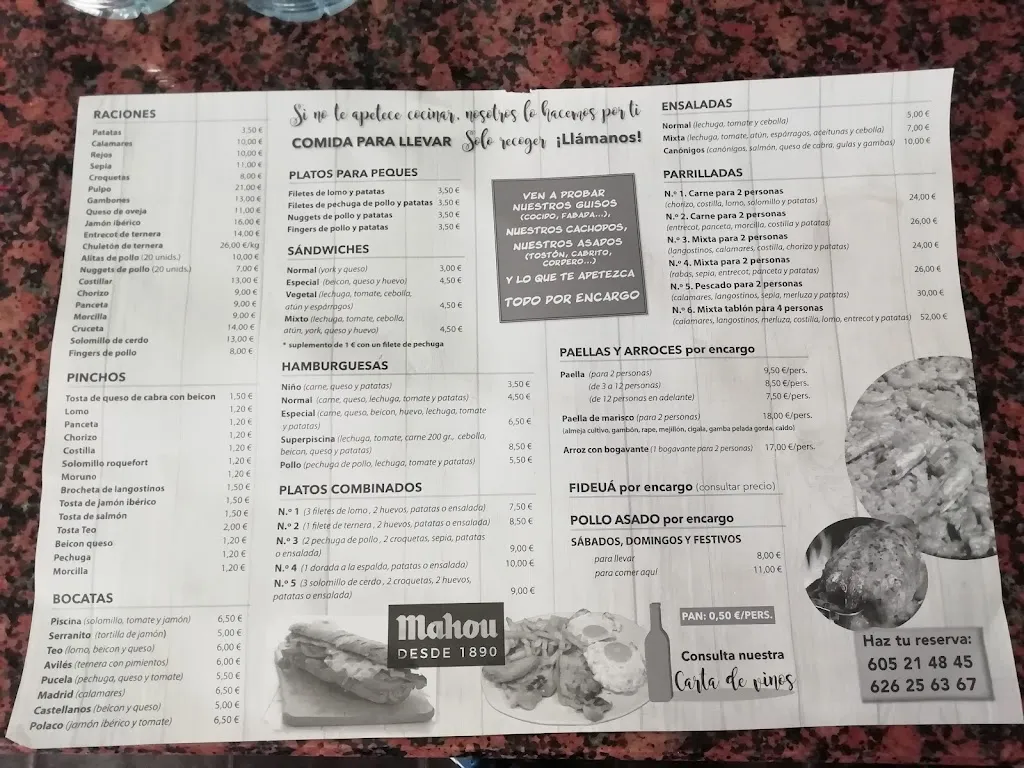 Menu_Bar Las Piscinas_Castellanos de Moriscos_image_2