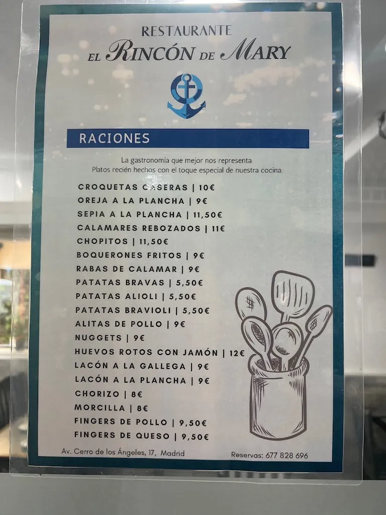 Menu_El Rincón de Mary_Cerro El_image_1