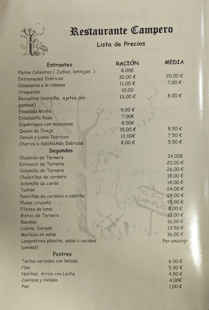 Menu_Campero Bar Restaurante Hostal_Chagarcía Medianero_image_2