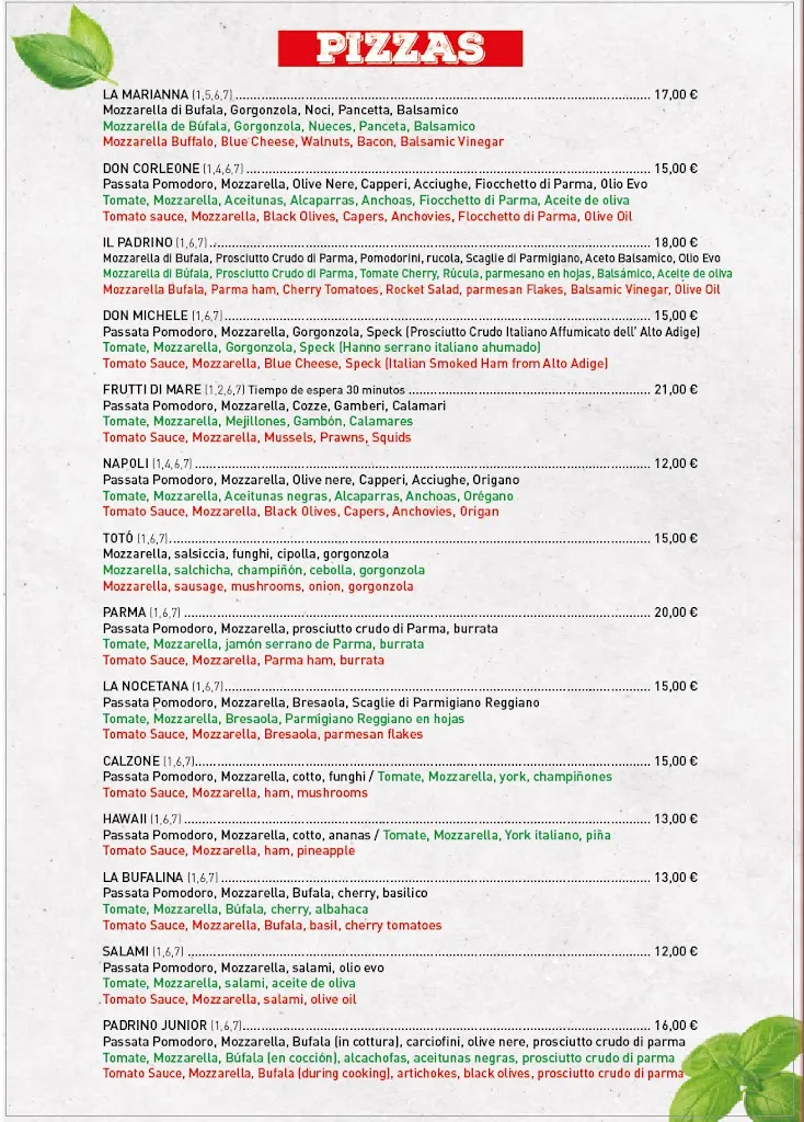 Menu_Il Padrino_Torrevieja_image_3