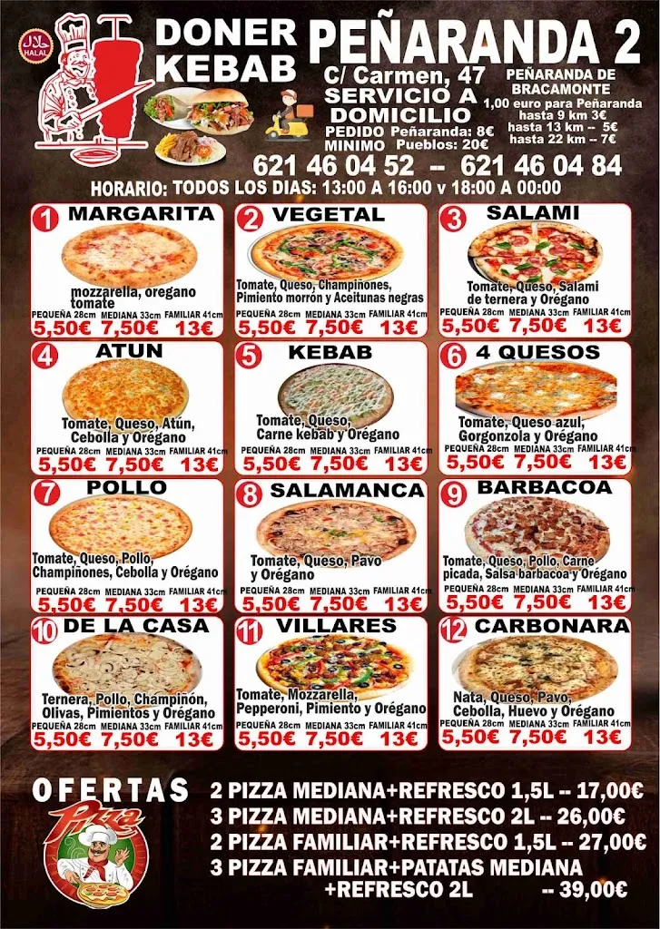 Menu_pizzeria Doner Kebab Halal Peñaranda de bracamonte_Campo de Peñaranda El_immagine_1