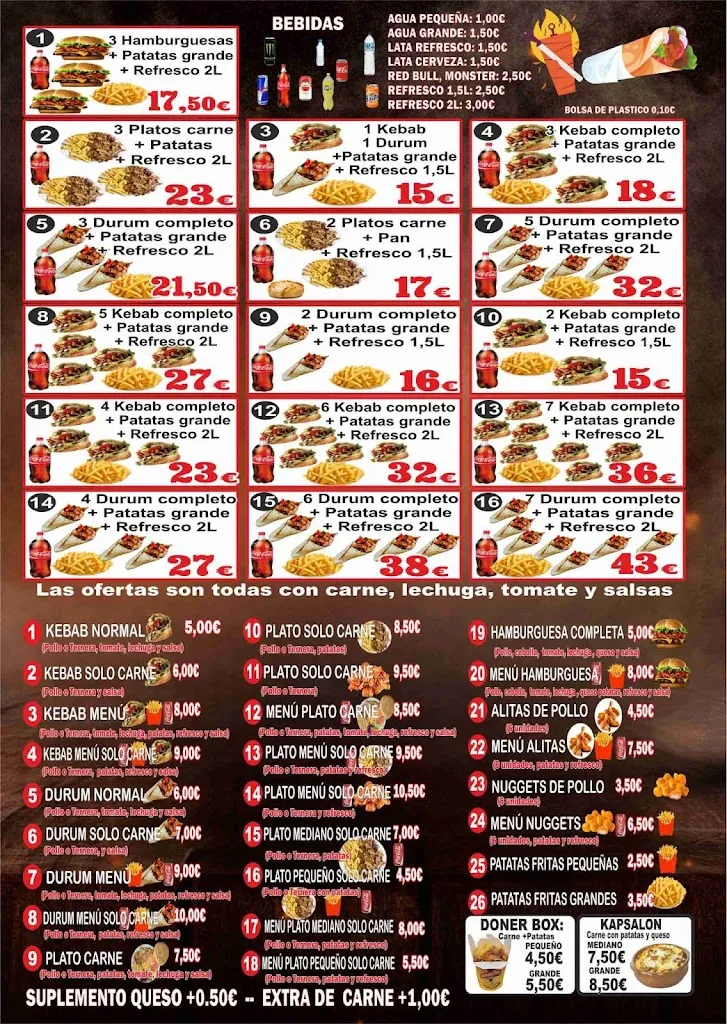Menu_pizzeria Doner Kebab Halal Peñaranda de bracamonte_Campo de Peñaranda El_immagine_2