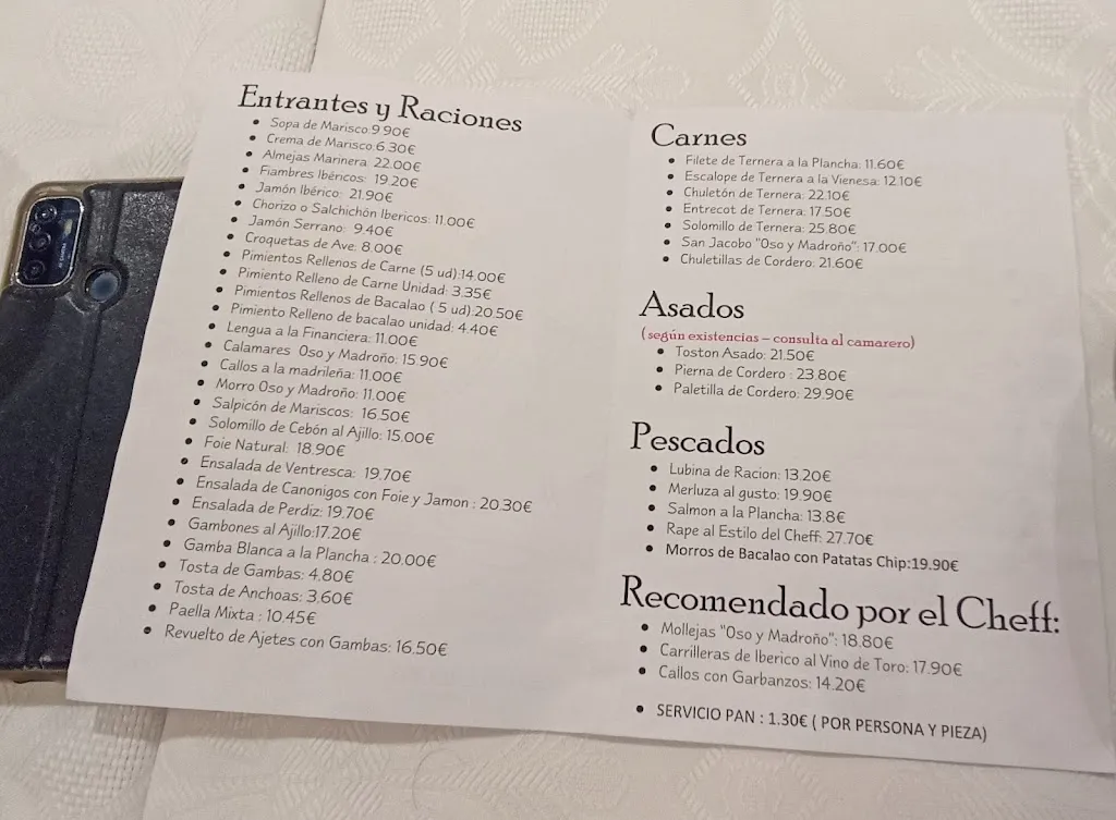 Menu_Restaurantes El Oso y El Madroño_Campo de Peñaranda El_image_2