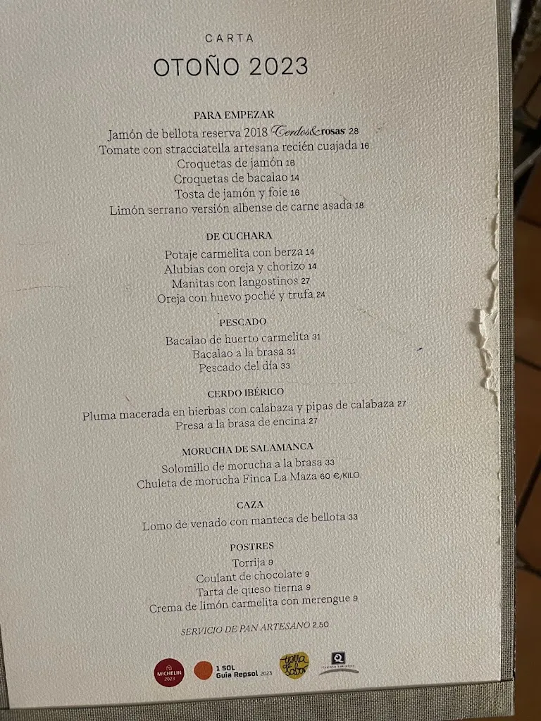 Menu_Don Fadrique hotel 3 estrellas_Coca de Alba_image_1