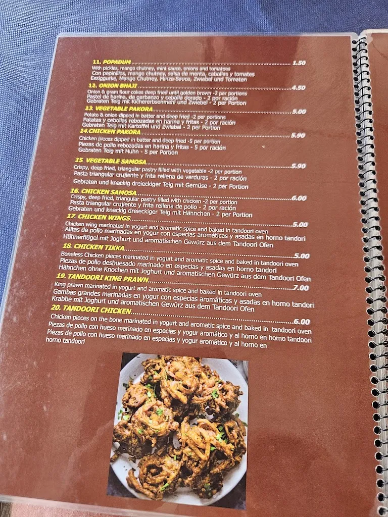 Menu_Bombay Dreams International Restaurant_Torrevieja_image_1