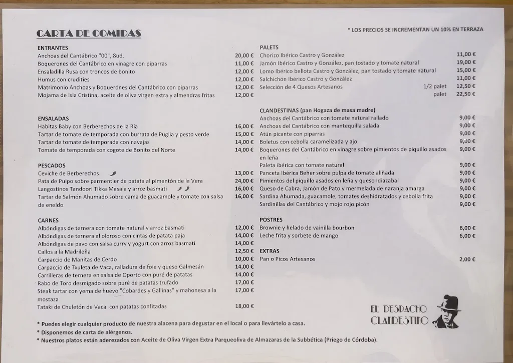 Menu_El Despacho Clandestino_Cristóbal_image_1