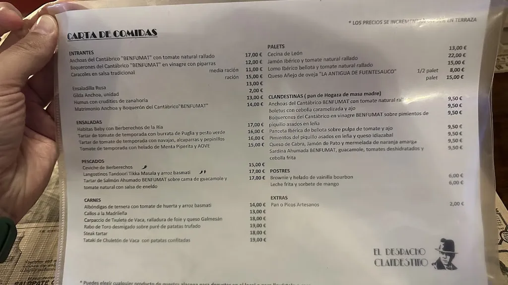 Menu_El Despacho Clandestino_Cristóbal_image_2