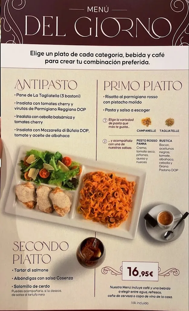 Menu_Restaurante La Tagliatella | La Morea, Cordovilla_Cordovilla_image_1