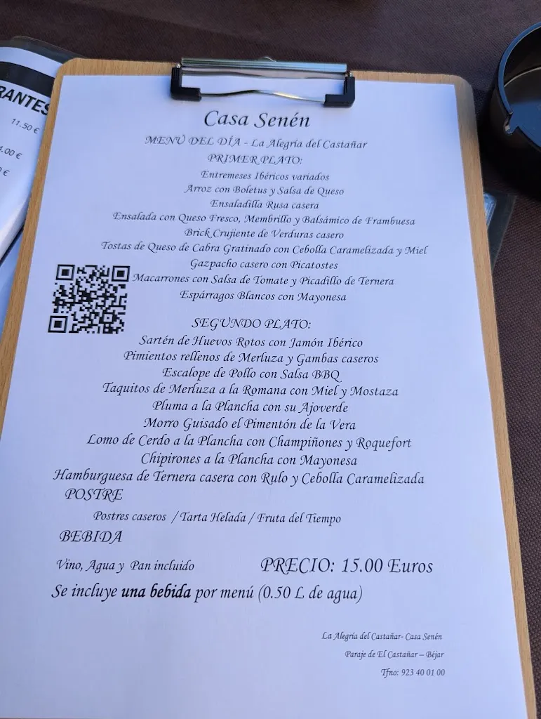Menu_La Alegría del Castañar - Casa Senén_Fuentes de Béjar_image_3