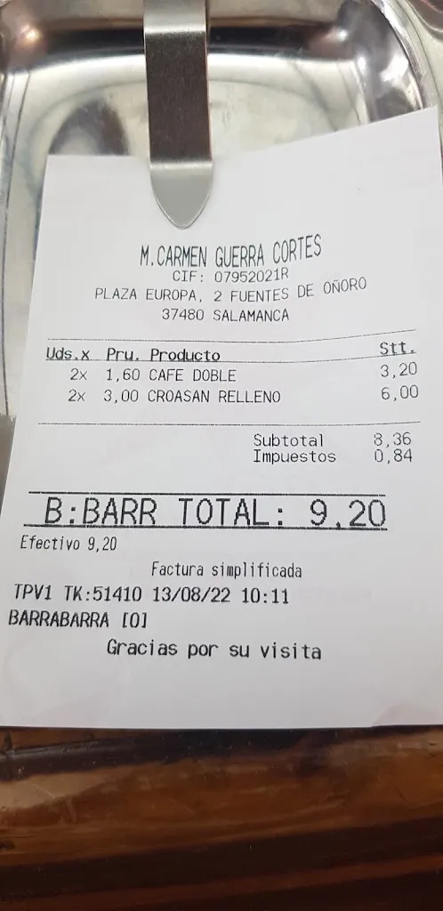 Henar Gonzalez_Cafetería Mari Carmen_Fuentes de Oñoro_review