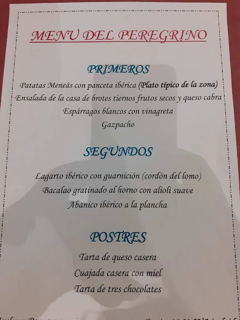 Menu_Hospedería del Santuario de la Virgen de la Peña de Francia_Garcibuey_image_1