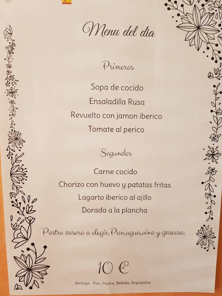 Menu_Bar restaurante De la Dehesa a su Mesa_Gejuelo del Barro_image_1