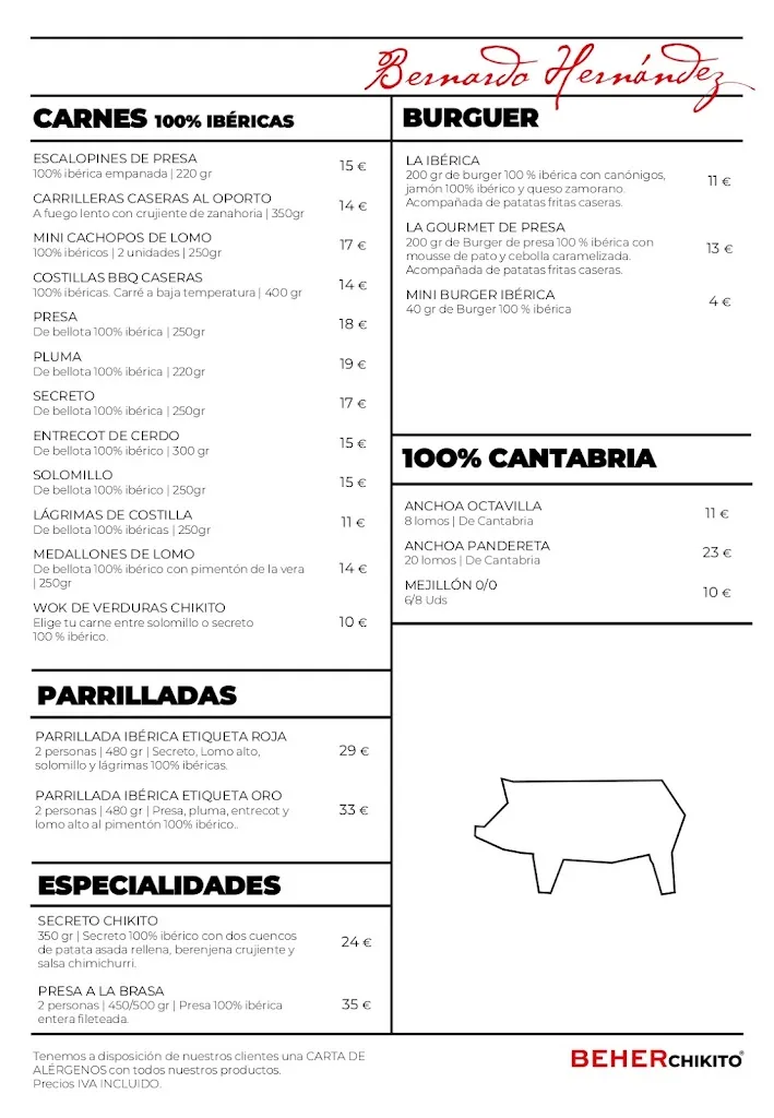 Menu_BEHER Madrid Chikito | Jamón Ibérico 100%_Guijuelo_immagine_2
