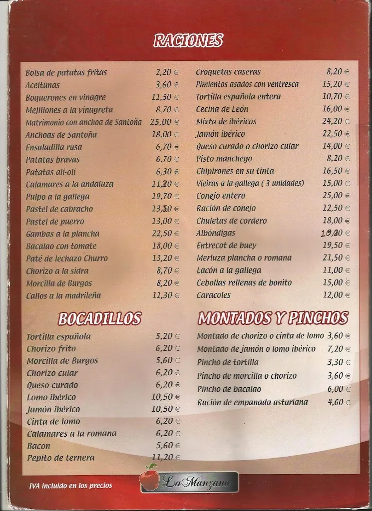 Menu_La Manzana Restaurante_Manzano El_image_1