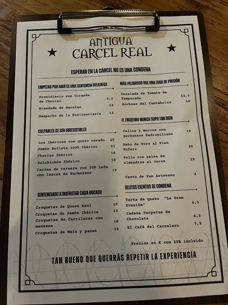 Menu_Antigua Cárcel Real Café Bar_Miranda del Castañar_image_1