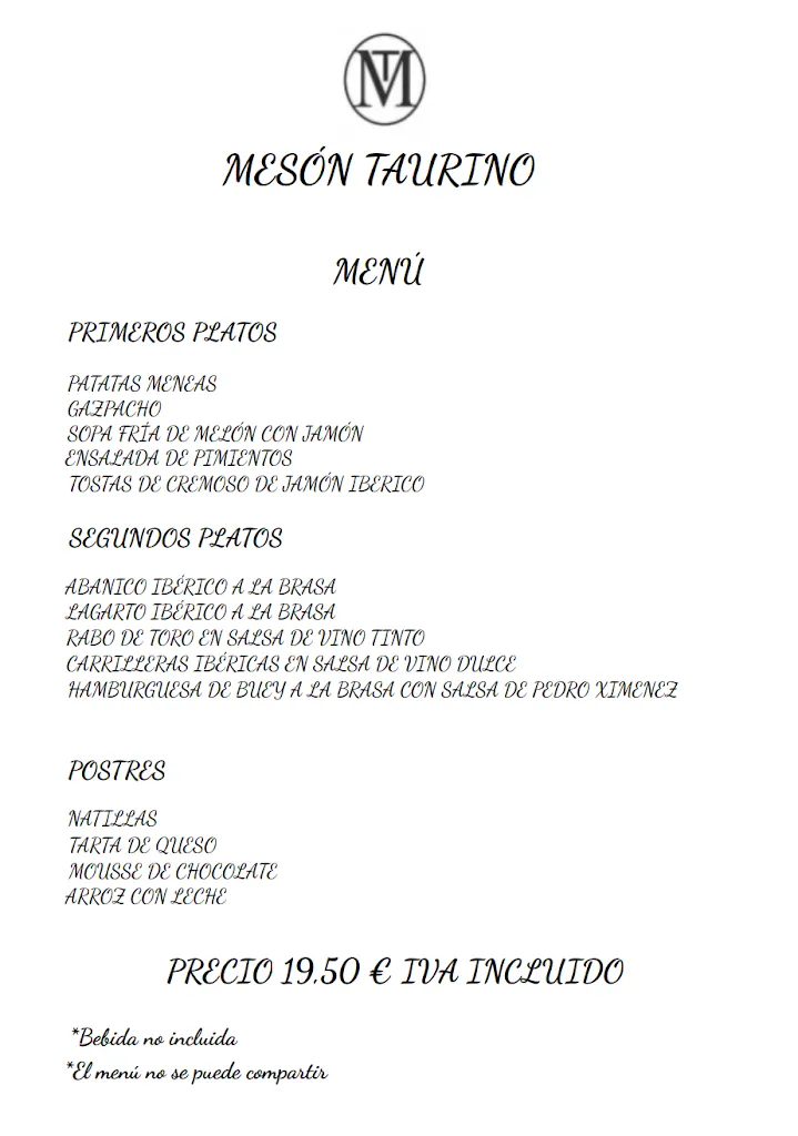 Menu_Mesón Taurino de Mogarraz_Mogarraz_image_2