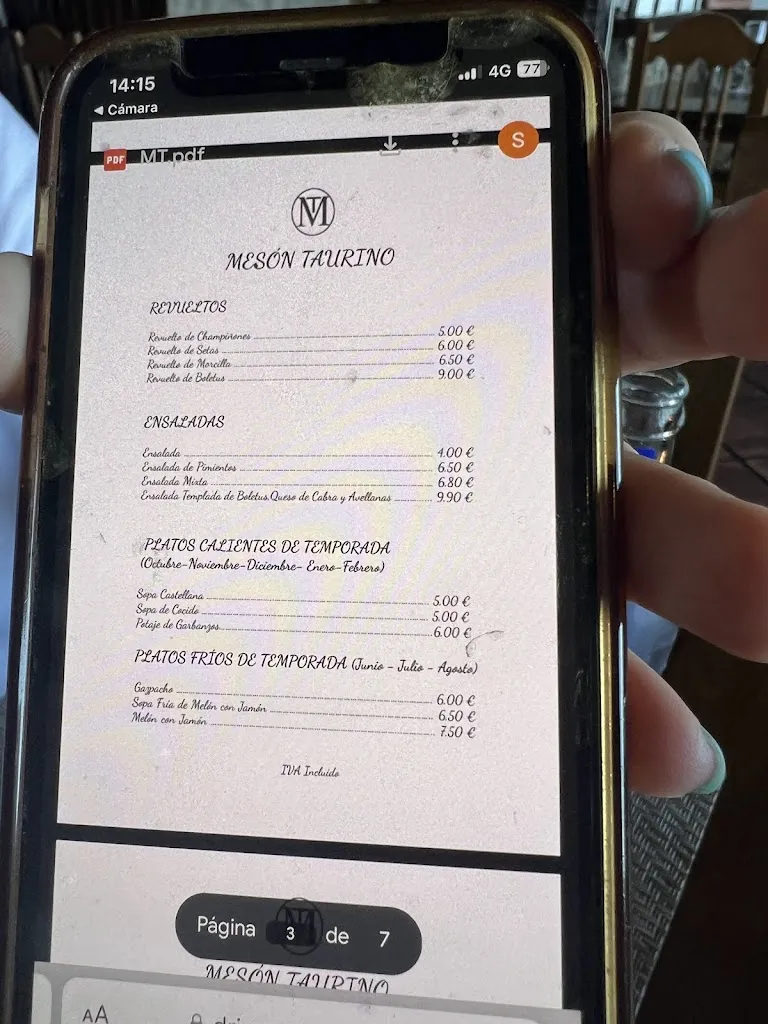 Menu_Mesón Taurino de Mogarraz_Mogarraz_image_3