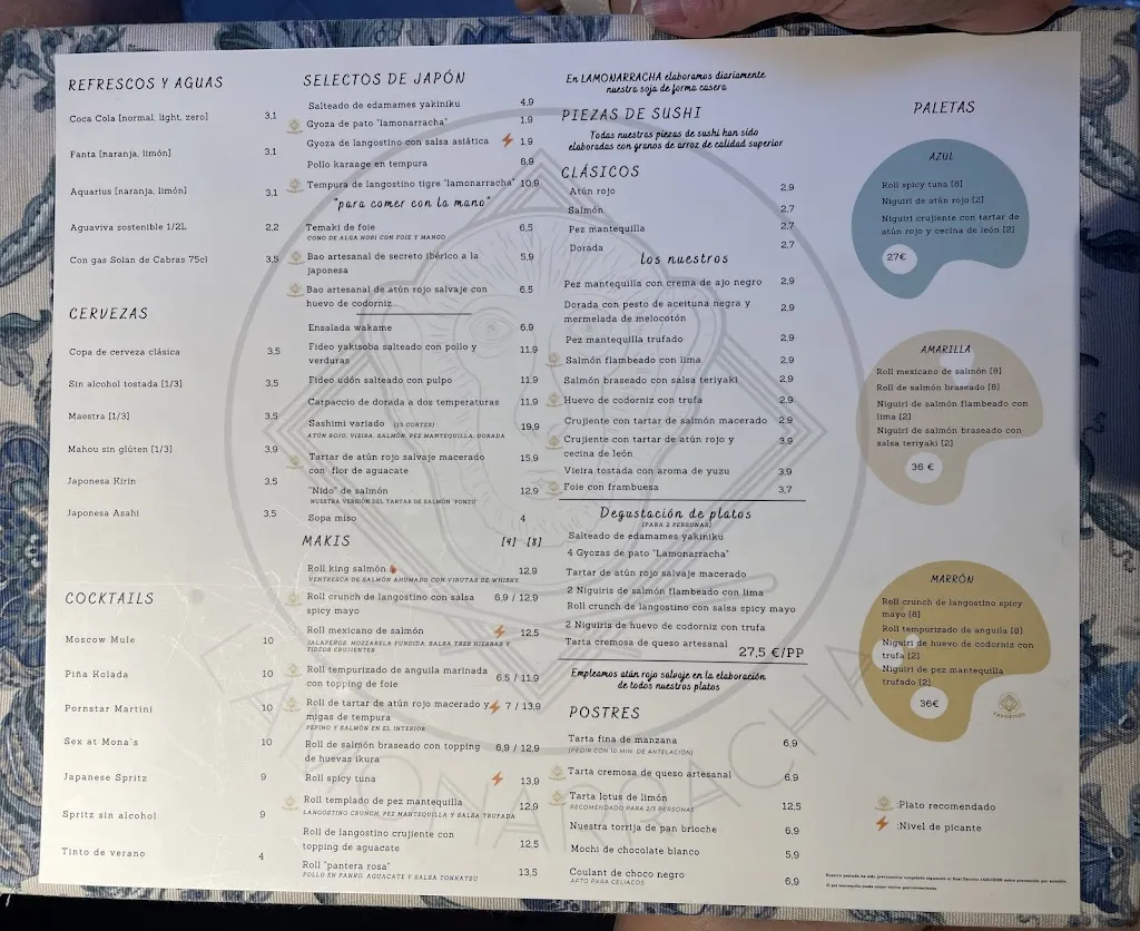 Menu_Lamonarracha Justicia | Restaurante japonés fusión_Moronta_immagine_2