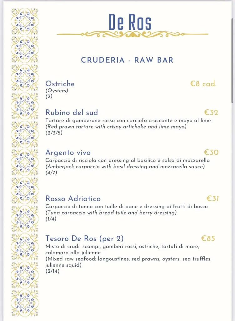 Menu_DeRos Restaurant_Milano El_image_3