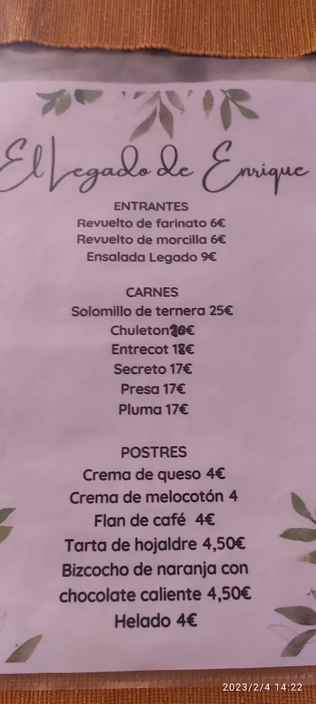 Menu_El Legado de Enrique Restaurante_Pereña de la Ribera_image_2