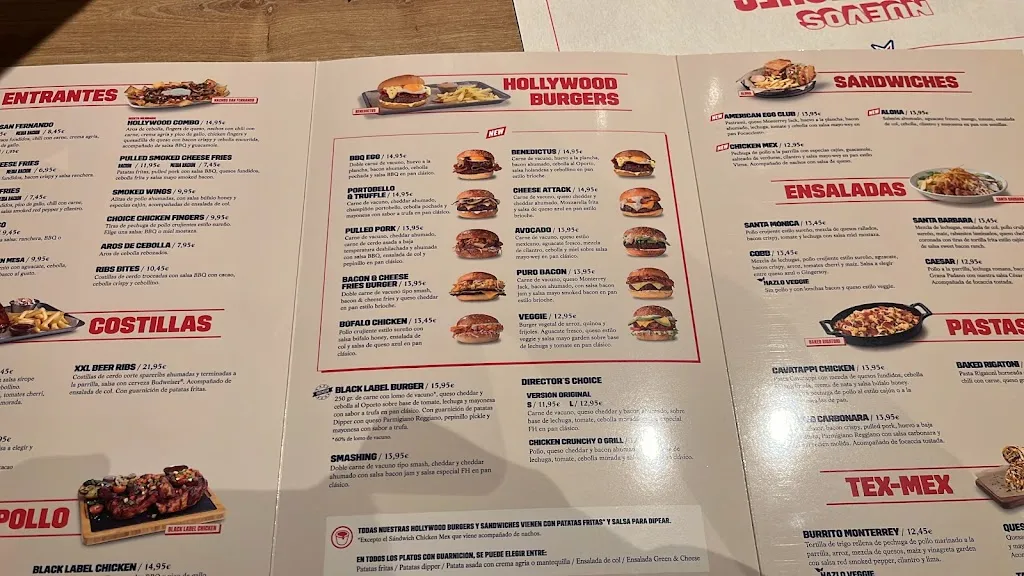 Menu_Foster's Hollywood_Pino de Tormes El_image_1