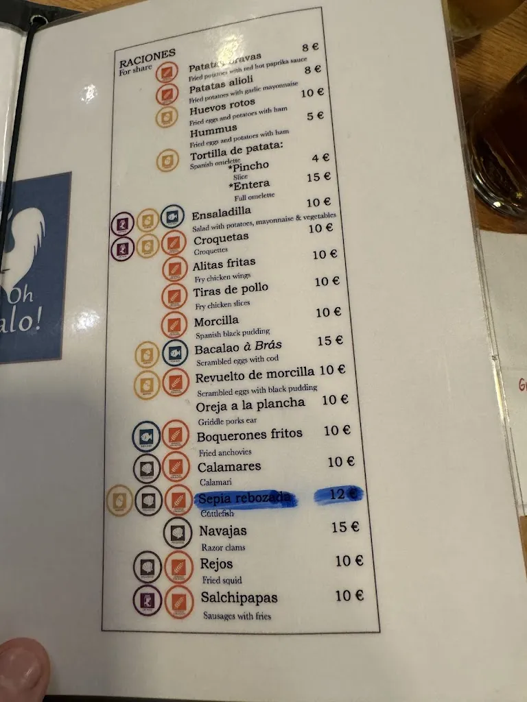 Menu_Oh Galo!_Pelayos_immagine_2